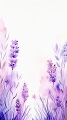 Lavender watercolor light background natural paper texture abstract watercolur Lavender pattern splashes aquarelle painting white copy space for banner design, greeting card