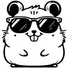 Funny hamster with sunglasses svg file