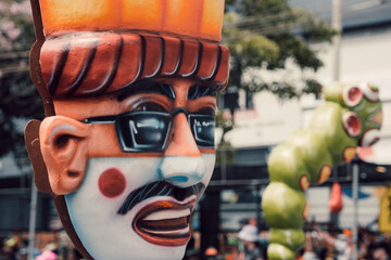 Closeup of a creative clown mask