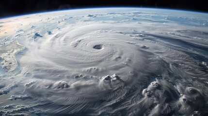 Fototapeta na wymiar Satellite perspective of a majestic hurricane, its cyclonic fury captured from orbit, image elements