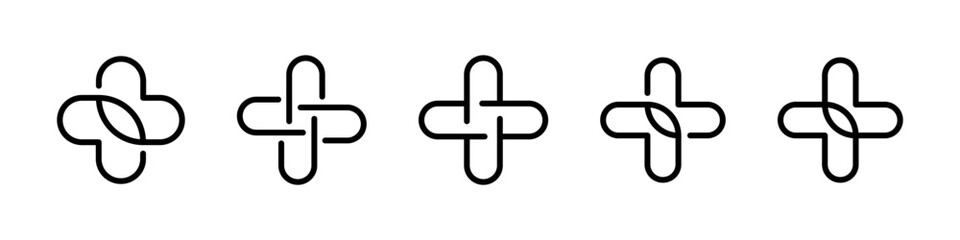 Medical Cross vector icons. Medicine, hospital, pharmacy cross icons. Medicine cross symbols - obrazy, fototapety, plakaty