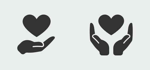 Healthy living concept. Heart symbol in hand.