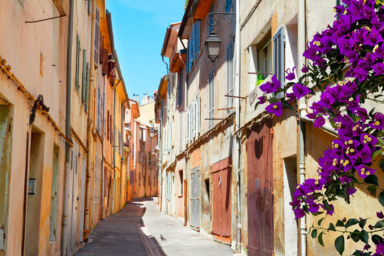 Fototapeta beautiful old town street of Aix en Provence, France
