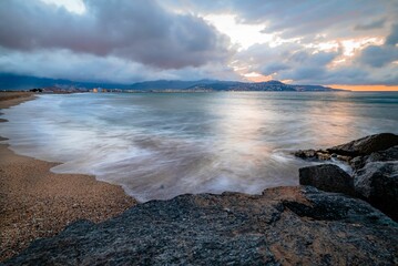 Beautiful view of the sea on a sunny day in Spain