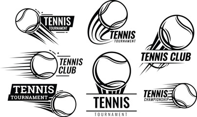 Tennis ball icons. Symbol or emblem. Vector illustration.