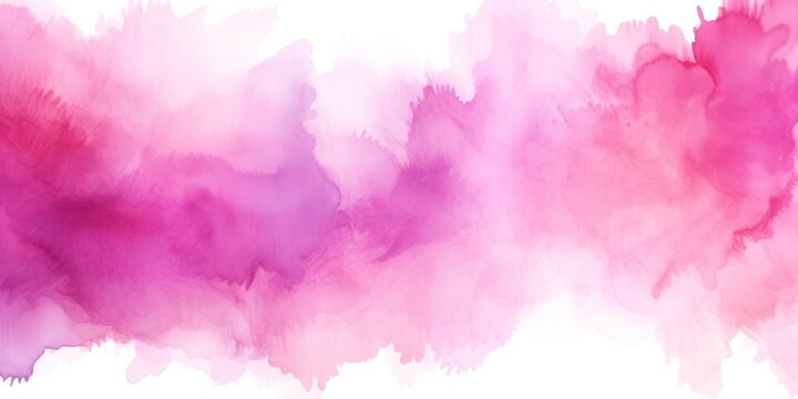 Magenta watercolor light background natural paper texture abstract watercolur Magenta pattern splashes aquarelle painting white copy space for banner design, greeting card