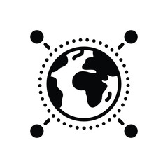 Black solid icon for international