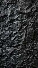 High-resolution image showcasing the complex patterns of a crumpled black paper
