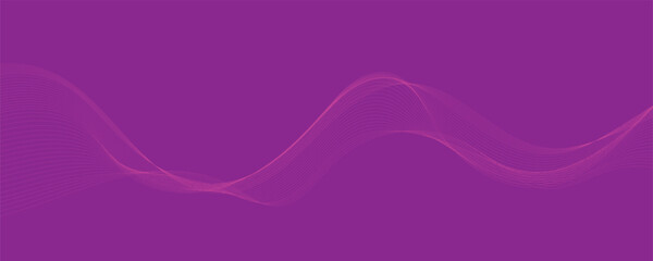 Purple background with flowing wave lines. Futuristic technology concept. Vector illustration
