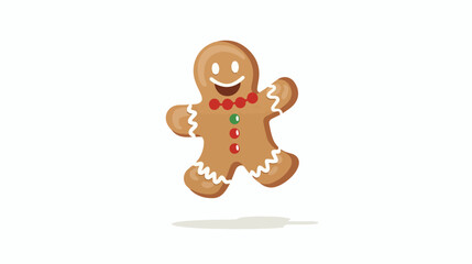 Gingerbread man Christmas cookie character illustration