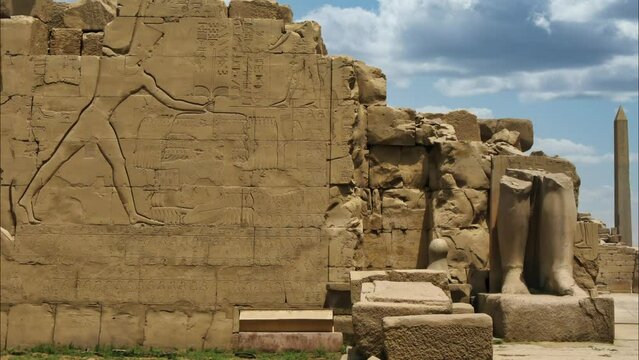 Wall relief built by Thutmose III. - Karnak Temple, Luxor, Egypt