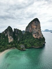 Aerial view of the idyllic Railay beach in Krabi, Thailand