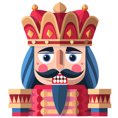 Illustration of a classic nutcracker soldier with a colorful uniform