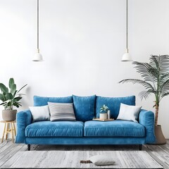 Serene Blue: Comfortable Living Room with Stylish D�cor