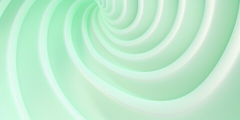 Fototapeta na wymiar Mint Green background, smooth white lines, radians swirl round circle pattern backdrop with copy space for design photo or text