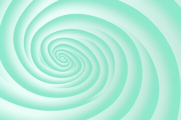 Mint Green background, smooth white lines, radians swirl round circle pattern backdrop with copy space for design photo or text