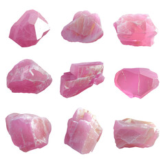 Naklejka premium Pink crystals on Transparent Background