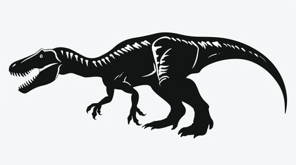 Graphical black Silhouette dinosaur isolated on white
