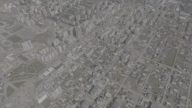 Aerial cityscape of Residential buildings in Didi Dighomi district. Tbilisi, Georgia 2024 april. d-log