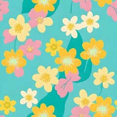 Fototapeta na wymiar Blooming bliss Floral fantasies Textile pattern