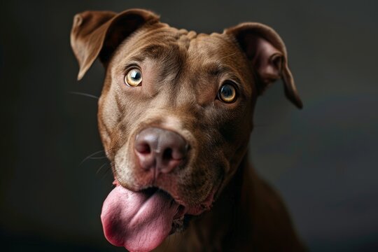 Dog licking tongue due to hunger