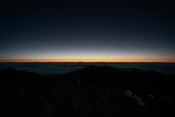 Beautiful shot of a sunset over the mountains