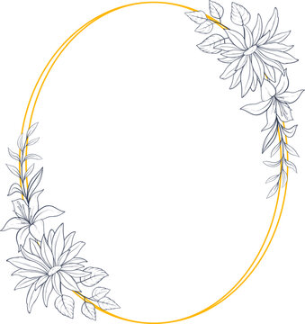 A flowery border with a frame
