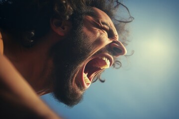 叫ぶ男性の顔,Generative AI AI画像 - obrazy, fototapety, plakaty