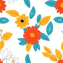 seamless background with flowers