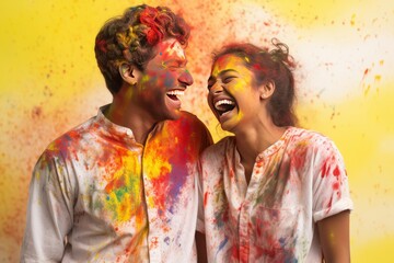  Indian couples dress up in this outfit on Holi to create a splash of color.