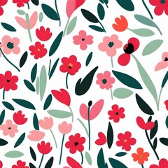 Leaves and Flowers Pattern 