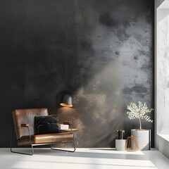 Luxury Living: Elegance Defined with Leather Armchair and Wall D�cor