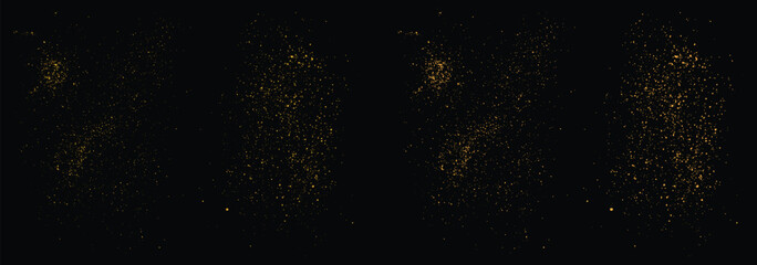 Fototapeta na wymiar Stardust realistic gold glitter vector background