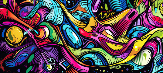 Naklejka premium Graffiti wall abstract isolated on black background
