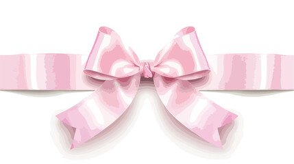 Holiday pink bow for decor on white background. Decor