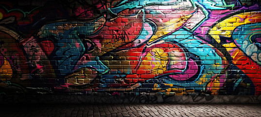 Graffiti wall abstract background. Idea for artistic pop art background backdrop. on black background. - obrazy, fototapety, plakaty