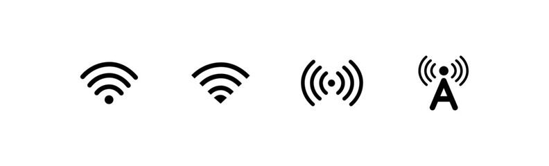 Signal communication icons. Linear, Wi-Fi and communication icons. Vector icons