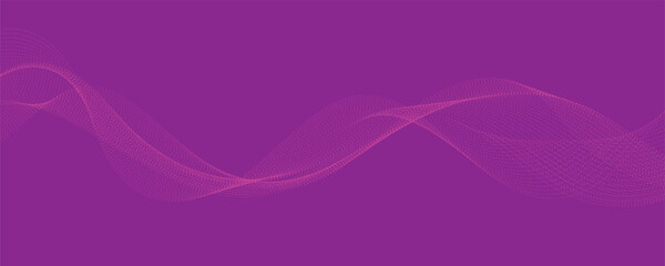 Purple background with flowing wave lines. Futuristic technology concept. Vector illustration
