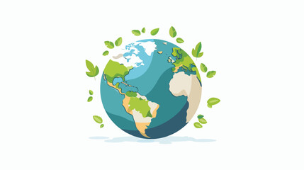 Icon of the Eco Earth. Environmental concept. Vector