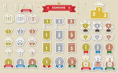 立体のベクターのランキングアイコンセット