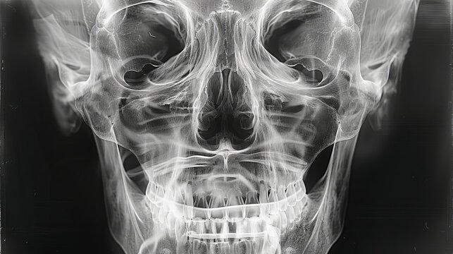 skull xray scan print on film