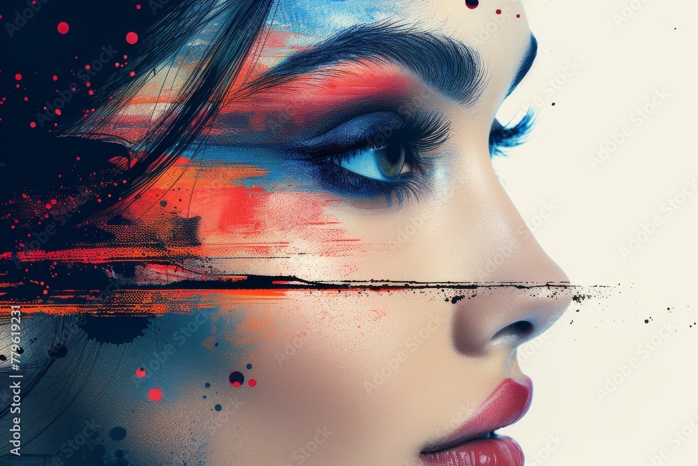 Poster a striking background blending abstract elements with a sense of technology and digital advancements