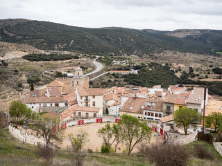 Fototapeta na wymiar Morella bullring medieval town in Castellon, Valencian Community