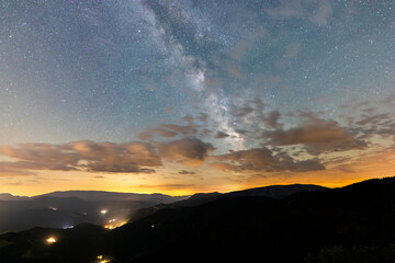 Summer milky way in Serra Del Cadi in Pyrenees, Spain