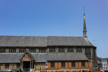 The amazing, double-roofed church of St Catherine's in Honfleur, almost entirely built out of wood, dates back to 15C after Hundred Years War. Honfleur, Calvados department, Lower Normandy, France. - 779620200