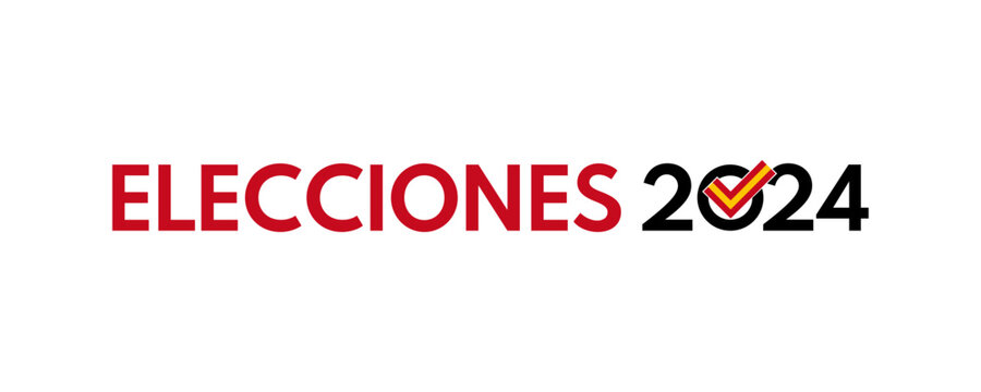 elecciones 2024 - european elections spanish vector poster, white background