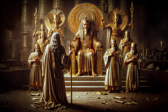 Moses Confronts Pharaoh: Let My People Go - Biblical Scene