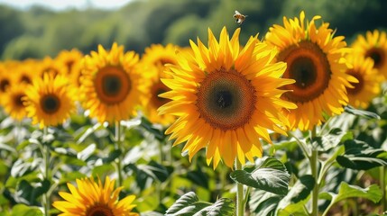 sunflower field in summer