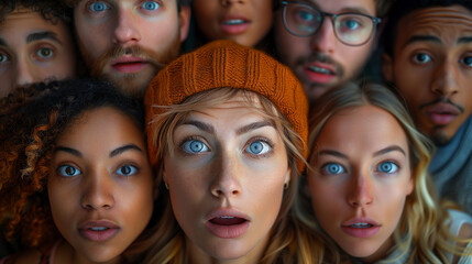 Obraz premium Group of multi-ethnic and diverse people looking at camera.