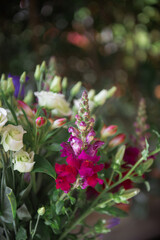 Flowers, bouquet, composition of beautiful fresh flowers with white, purple, pink, red and rose